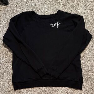 like new distressed WTF embroidered sweatshirt